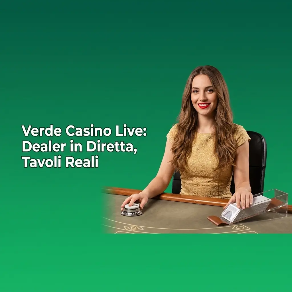 Dealer professionista in diretta al tavolo live di Verde Casino con streaming HD da studio certificato